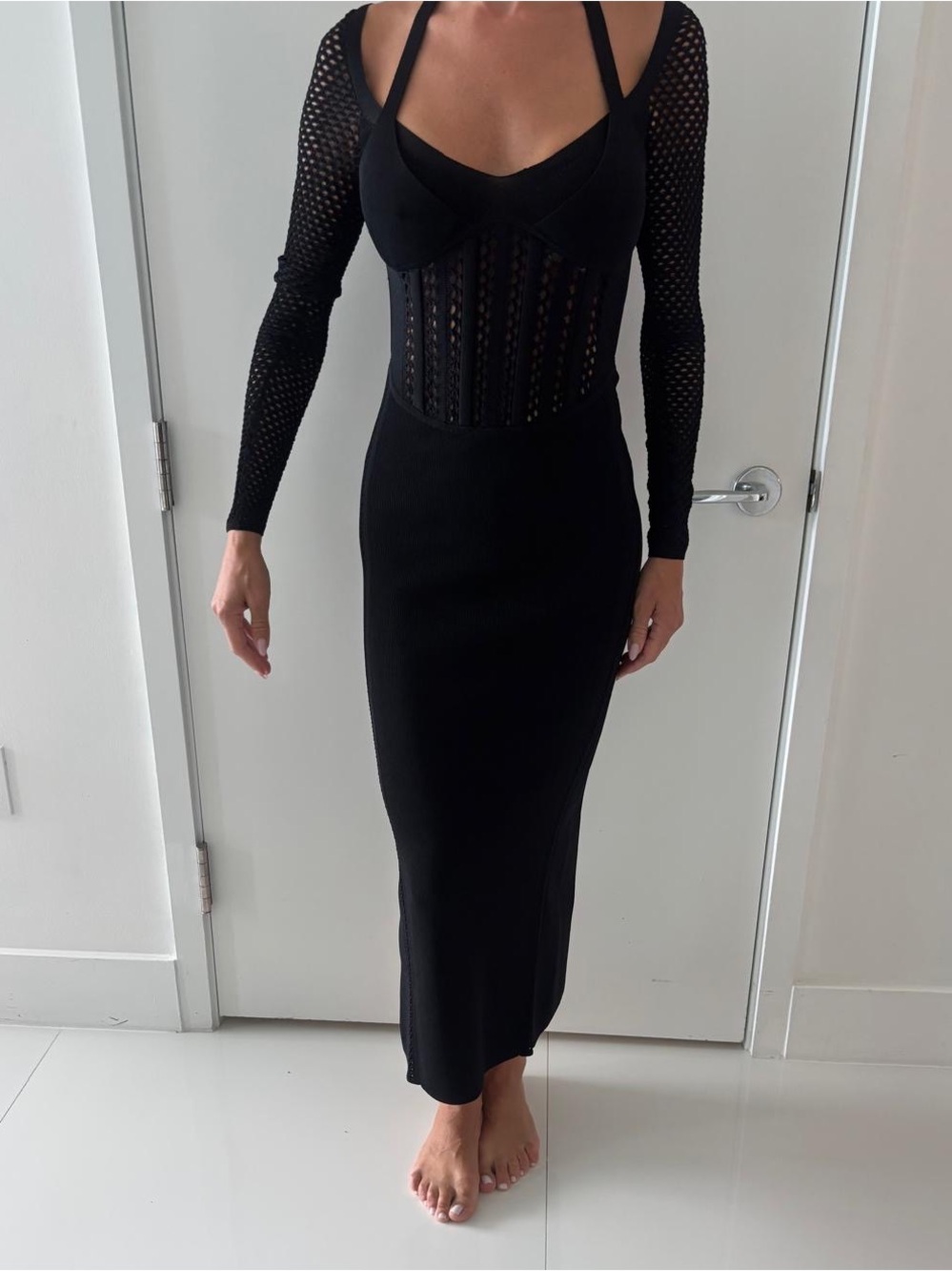 Dion Lee Black Knit Maxi Skirt